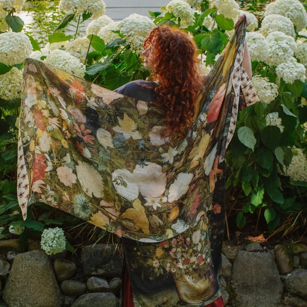 Market of Stars I Dream in Flowers Bohéme Slip Dress and Scarf Size S/M - Picture 5 of 16